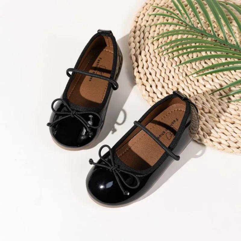 

Spring Autumn Girls Trend Leather Shoes Wine Red Fashion Kids Causal Loafers Simple Soft Children s Classic Ballet Flat Shoes 24