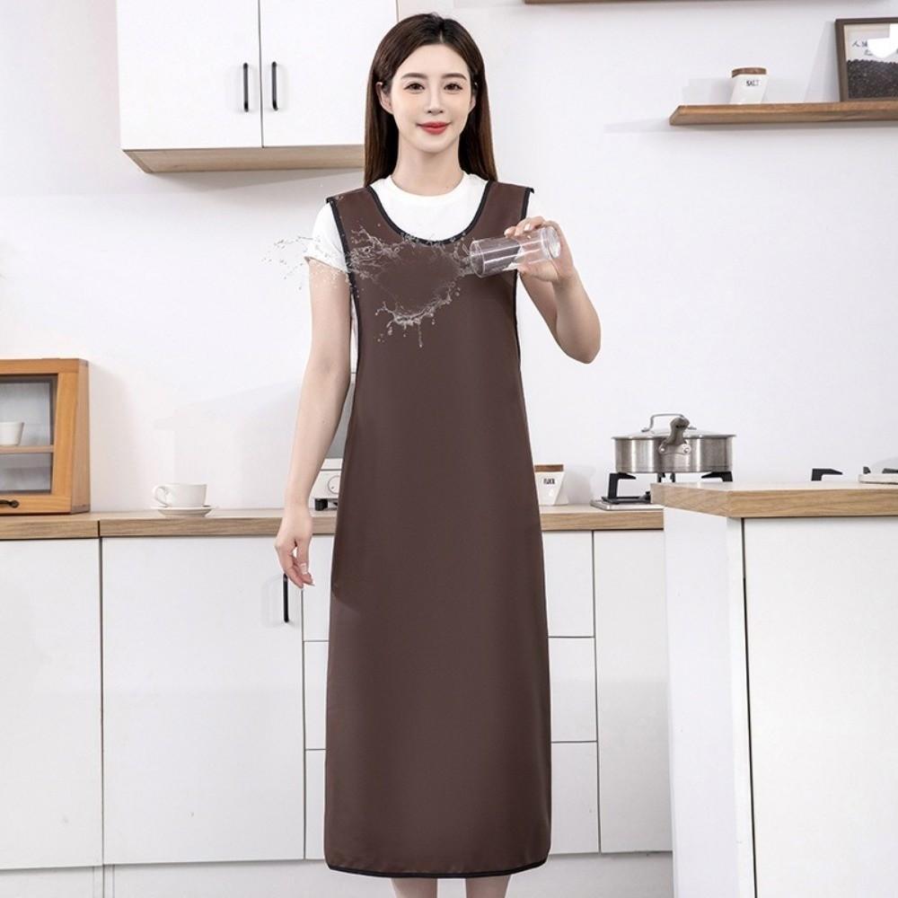 Waterproof Kitchen Cooking Apron Oil-proof Women's Pinafore Sleeveless Work Apron Cooking