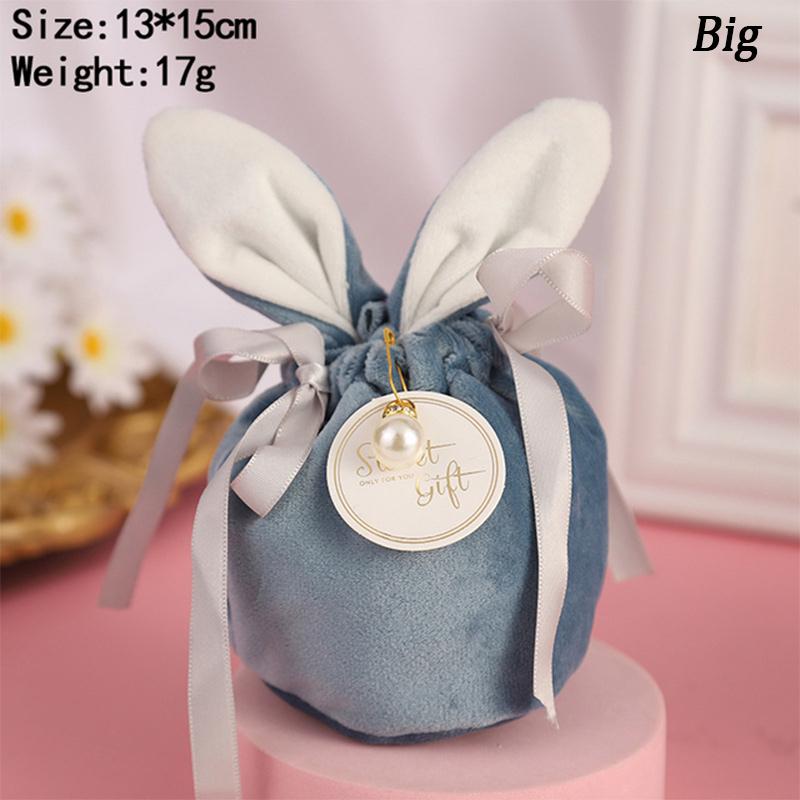 Velvet Easter Bunny Rabbits Bags Cute Bunny Gift Packing Bags Dropshipping Rabbit Chocolate Candy Bags Wedding Birthday Party