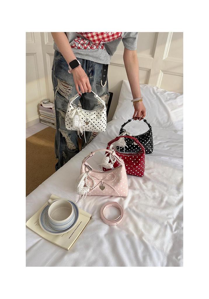 Women's Summer 2026 Sweet Lace Polka Dot Pleated Cloud Crossbody Bag
