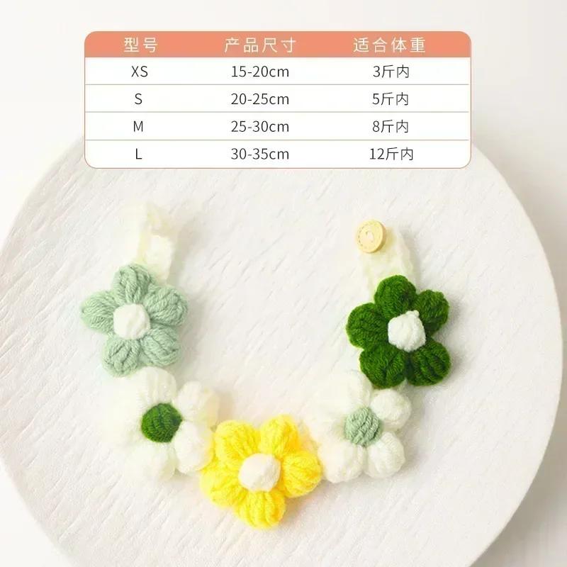 Cute Pet necklace Hand-knitted Saliva Towel Kitten Cat Puppy Adjustable Collar Pet Decorative Dog Cat Collar Pet dog Accessories