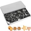 30 PCS Cookie Baking Tool Set Biscuit Moulds Cookie Cutter 10 Different Shapes with Storage Box Stainless Steel Material
