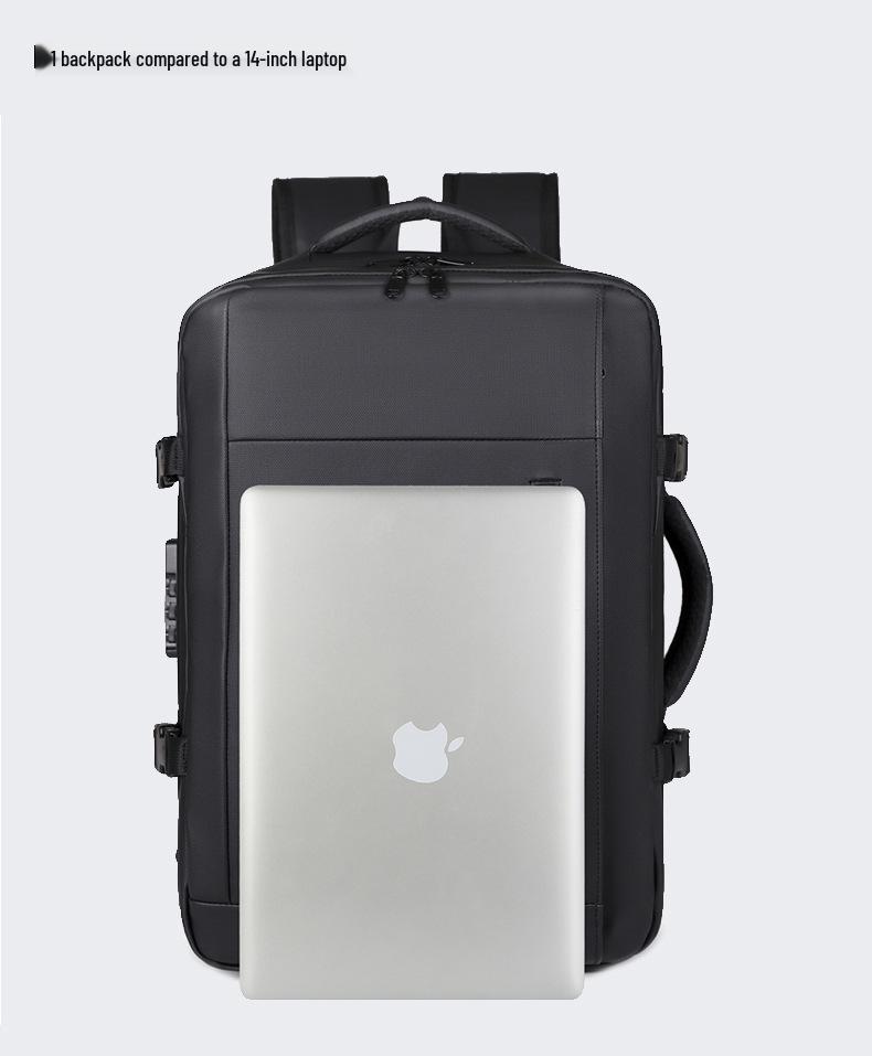 Expandable Business Travel Backpack with Laptop Compartment and Wet/Dry Separation