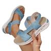 Large-sized One-line Sandals with Thick-soled Shoes Women's Hollowed-out Feet Beach Flip-flops