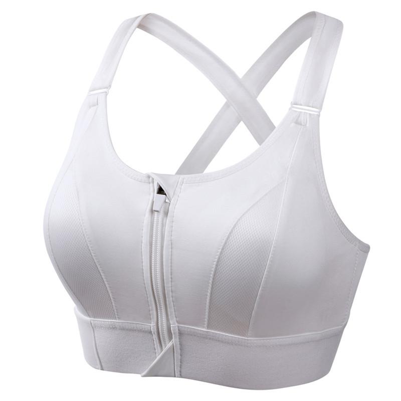 Reggiseni Sportivi da Donna Leggings Top Corto Gilet Cerniera Frontale Taglia Plus Spalline Regolabili Antiurto Palestra Fitness Atletico Reggiseno