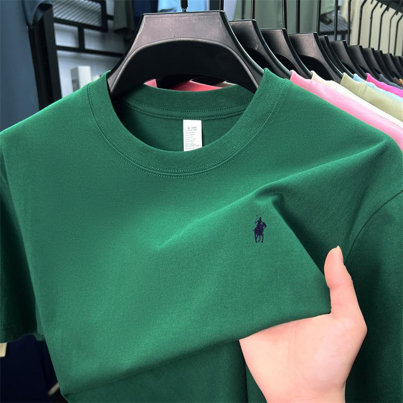 Tricou bărbați din bumbac pur cu mânecă scurtă și gât rotund - Stil casual japonez