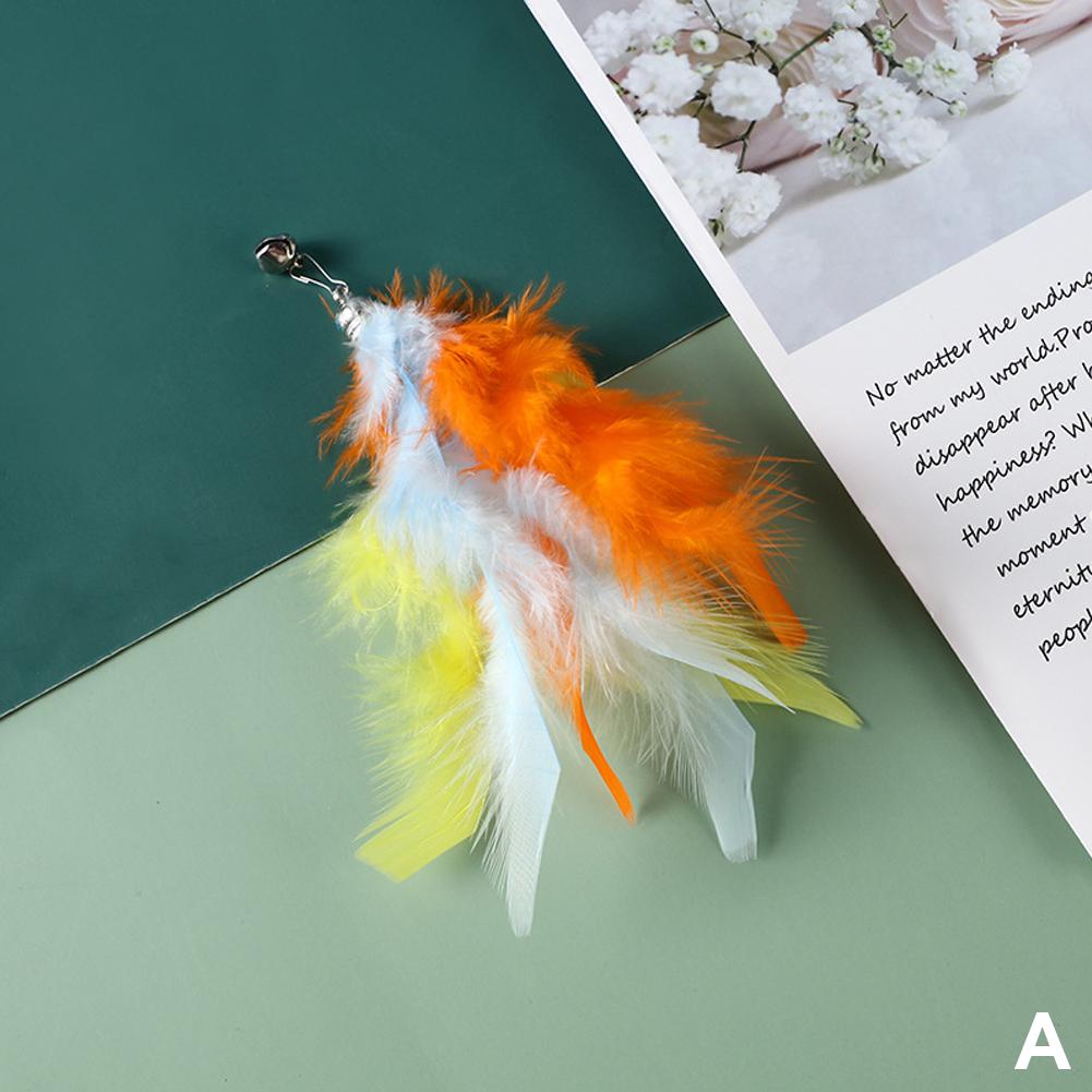 

Перьевая игрушка для кошки с колокольчиком Сделай сам Замена палочки-дразнилки для кошки Подвеска-замена Аксессуары для игрушек для питомцев B