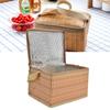 Wicker Pattern Insulated Lunch Bag 22x15.5x13.7cm Large Capacity Wicker Pattern Lunch Tote Reusable Lunch Box Bag Picnic