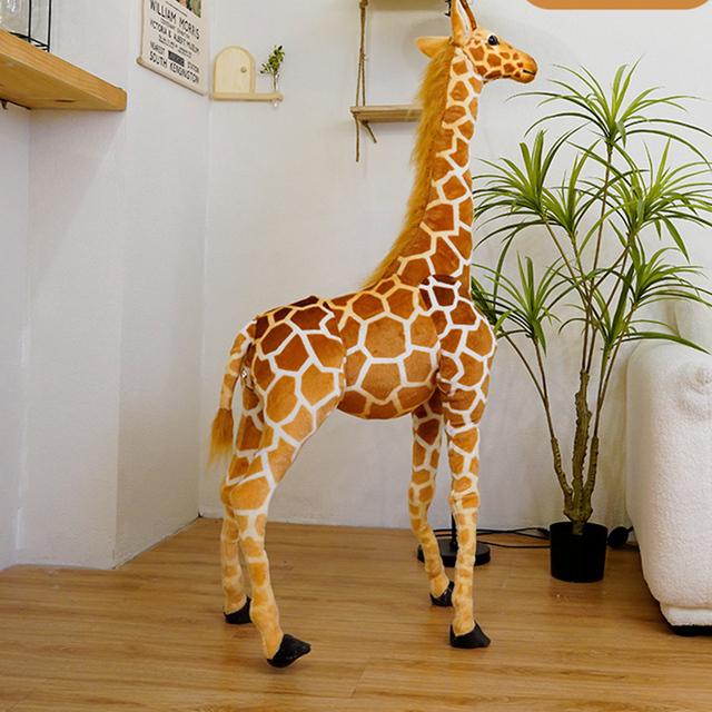 Riesige Giraffen Plüschtiere zum Anfassen Niedliche Stofftiere Simulation Weiche Tierpuppe Kinder Baby Geburtstagsgeschenk Schlafzimmer Dekoration 80cm