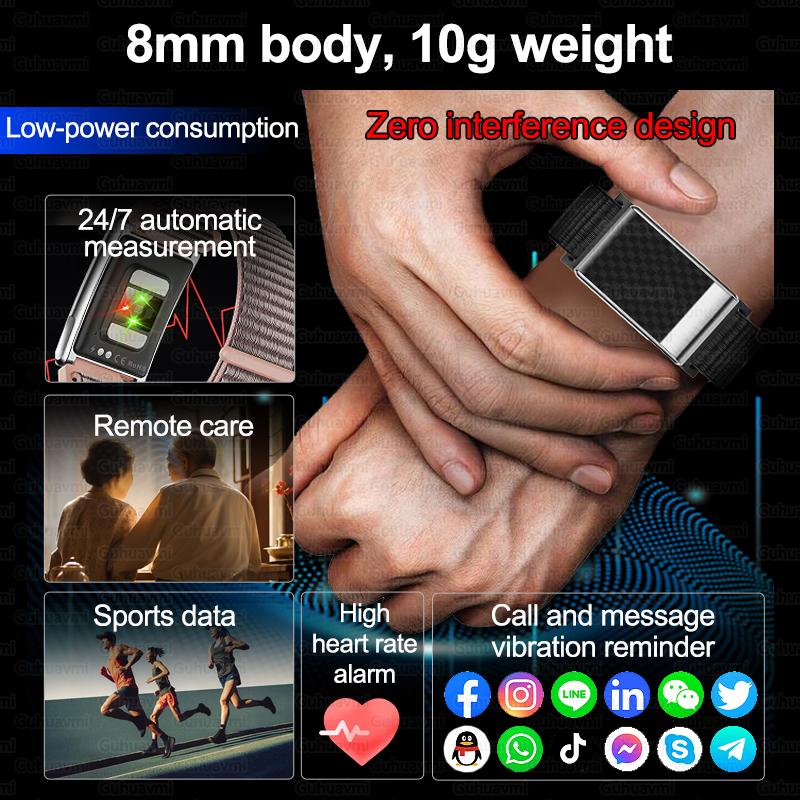 New Health Smartwatch No Screen Long Endurance Heart Rate Blood Pressure ECG Health Trackr IP68 Waterproof Sports Smart Bracelet