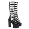 Fashion 14.5CM Brand Woman Heels Sandals For Wedges Shoes Roman Cool Fashion Punk Gothic Sandals Gladiator Platform With Zipper