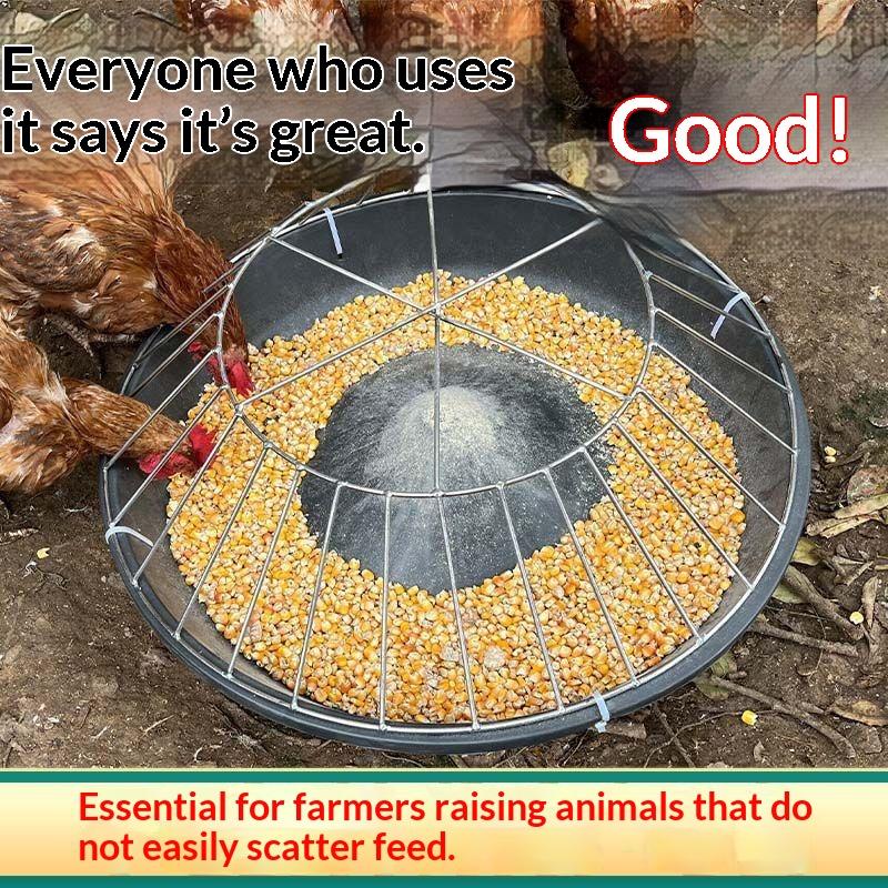 Roof Design Large Circular Chicken Feeder 12/14/16 Holes Rain Resistant for Farm Backyard Poultry Coop