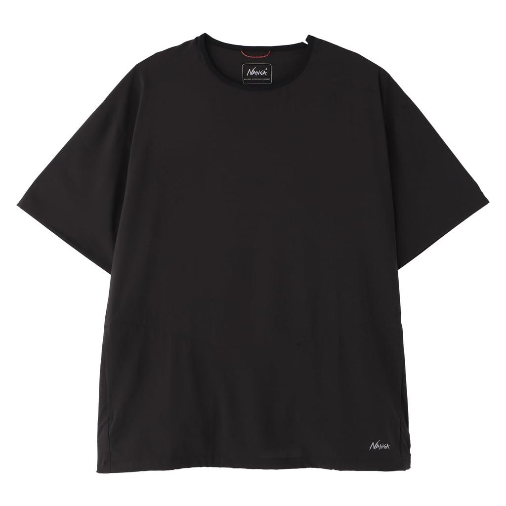 For Outdoor and Street for Men and PLC EXCURSION TEE 2025ss [NANGA] Short-sleeved T-shirt, Black, Lovers, Women, Unisex, (JP, Alphabet, L, L, BLK)