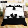 Soldier Duvet Cover Set King Size Soldier Helicopter Silhouette Bedding Set Microfiber 2/3pcs Green Black Military Quilt Cover