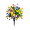 Outdoor Artificial Flowers with Ground Stakes Artificial Petunias Lifelike Decorative Flowers for Garden Yard Planter and Porch