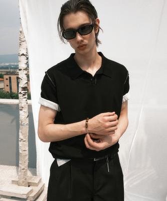 NOIRER Low Cut Polo Knit (Black)