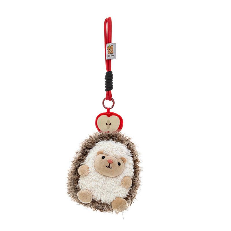Hedgehog Apple Cute Cartoon Animal Plush Doll Pendant For Bag Decoration