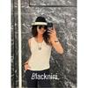 Blacknini Yin Huafu/Exquisite Wool Tencel Blended Two-Color Knitting Sleeveless Vest Bottoming Shirt