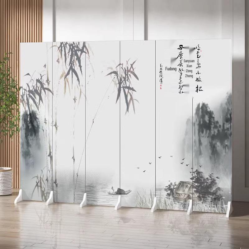 Antique Landscape Folding Screen: Living Room/Entryway Partition