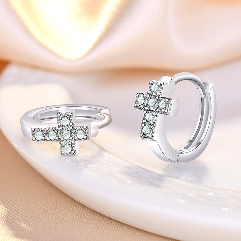 925 Sterling Silver Zircon Buckle Earrings For Women Fashion Exquisite Student Girlfriend Jewelry Accessories Party GiftGood product