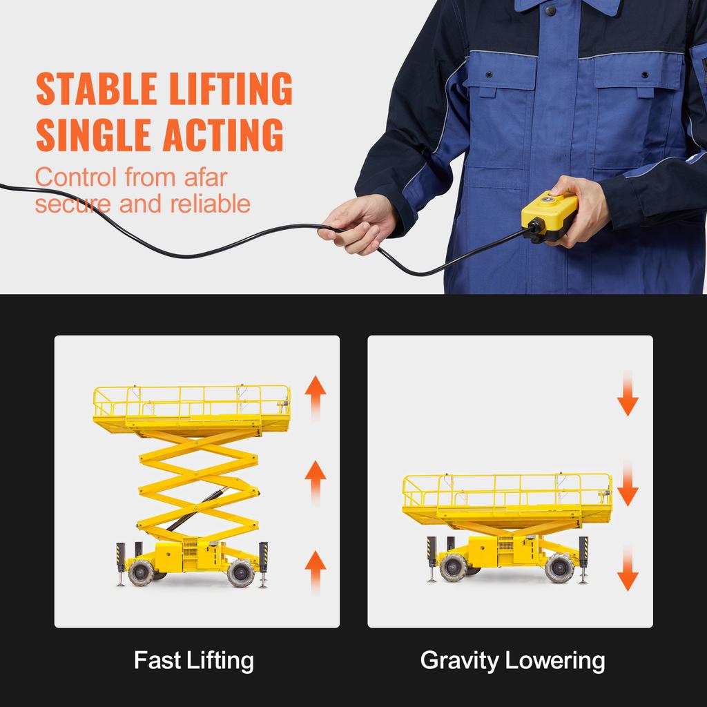 SucceBuy Hydraulic Pump 4-20 Quart Dump Trailer Pump Single Acting Dump Trailer Pump DC 12V Hydraulic Power Unit for Car Lifting