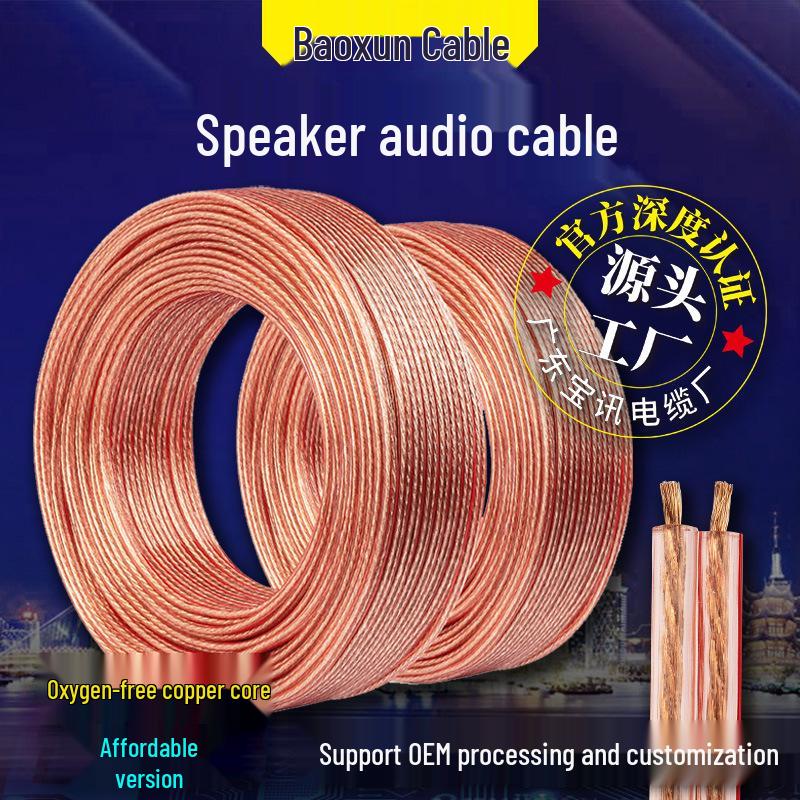 Baoxun 100m Oxygen-Free Copper Speaker Cable with OFC Satellite Optical Fiber