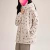 Cozy Faux Rabbit Fur Hooded Jacket Vintage Spots Fluffy Winter Coat Warm Thickened Premium Outerwear