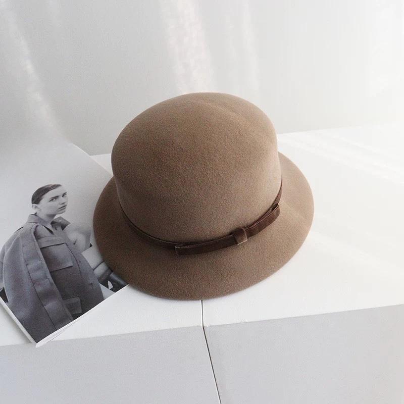 Chapeau Cadeau Nœud Papillon avec Nouveau Visage Petit Chapeau de Pêcheur Mode OL Élégant et Polyvalent