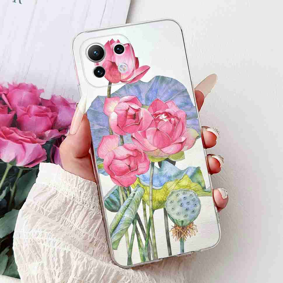 For Xiaomi Mi 11 Lite 4G Case M2101K9AG Colorful Flower Butterfly Soft Silicone TPU Cover For Xiaomi Mi 11Lite 5G 6.55" Bumper