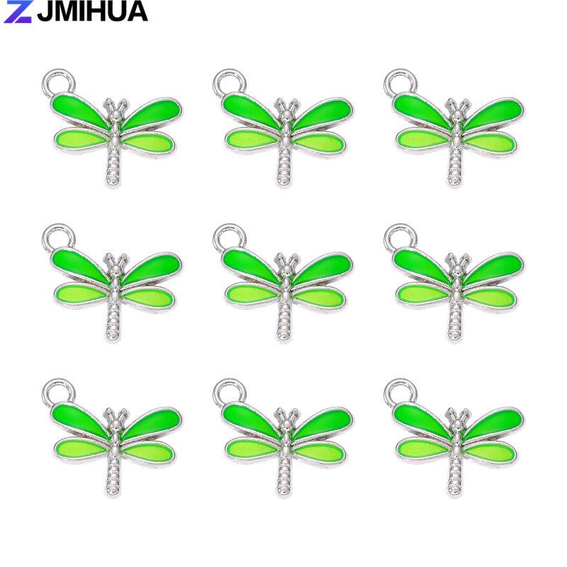 15PCS Enamel Colorful Dragonfly Charms Pendant Supplies For DIY Handmade Earrings Bracelets Jewelry Making Findings Accessories