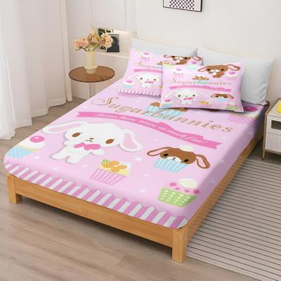 Drap-housse Dessin Animé Co-Marqué Ensemble de Linge de Lit Anime Sugarbunnies Housse de Lit Imprimée Honig Bonnie Pour Enfants Adultes 2/3 Pièces