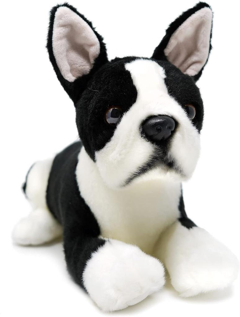 [VIAHART] Boston Terrier "Baxter" Plush Toy – Black & White, Size M (Approx. 30 cm), Soft Dog Plush, Machine Washable
