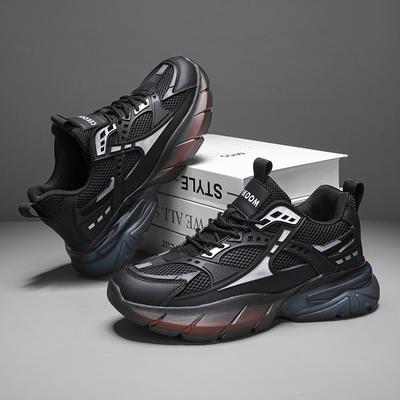 Men's Autumn Mesh Breathable Tennis Sneaker Outdoor Thick Sole Anti Slip Fashion Trendy Casual Running Shoes Tenis Para Hombre