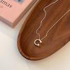 Korean Style Crescent Moon U-Shaped Pendant Necklace for Women - Fashionable, Versatile Clavicle Chain