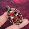Tree Of Life Kingman Red Mohave Copper Turquoise Pendant Copper Wire Wrap Jewelry