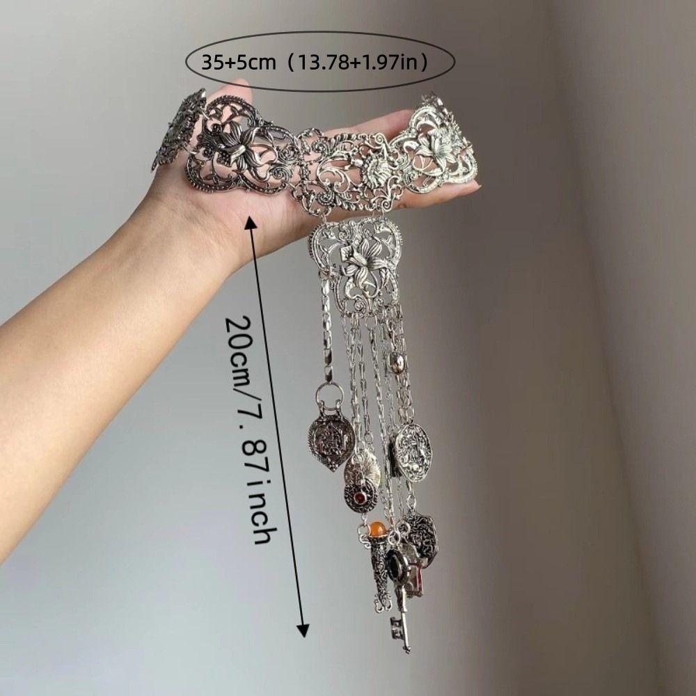 Long Bohemian Necklace Ethnic Style Collarbone Chain Retro Metal Necklace  For Women Party Gift