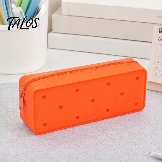 Silicone Stationery Bag Pencil Case, Cute Heart Star Shape Large Pouch, Capacity Pouch Soft Pen for Students, School Organizer Case