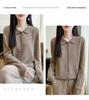 Autumn/Winter Wool Knit Polo Neck Cardigan - Women's Long Sleeve Hollow Crochet Loose Outerwear