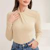 2025 Women's Slim Fit Twist Neck Long Sleeve T-Shirt