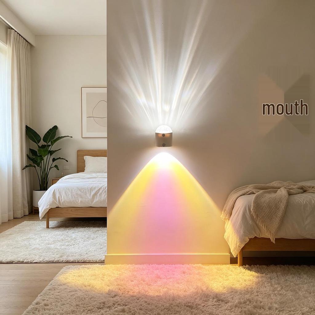 Romantic Water Ripple Ambient Bedside Night Light with Dynamic Projection - Wireless Mood Lamp for Bedroom
