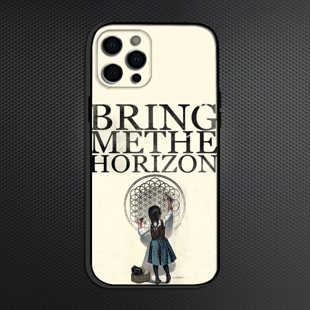 Bring Me The H-Horizons BMTH Phone Case For iPhone 16,15,14,13,12,11 Plus,Pro Max, Soft Silicone Black Cover