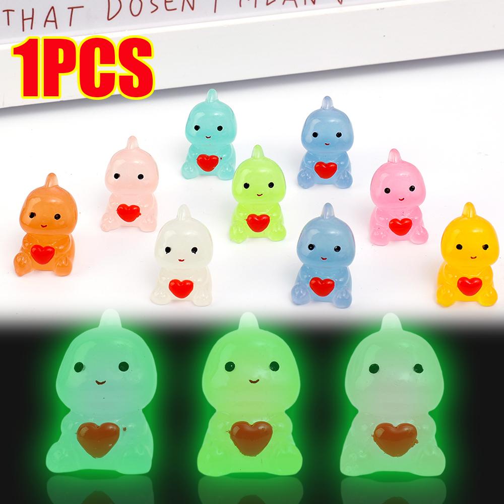 Auto Nachtleuchtendes Ornament Auto Mittelkonsole Cartoon Niedlich Leuchten Anhänger Mikro Landschaft Auto Innenraum DIY Dekorative Harz Ornament