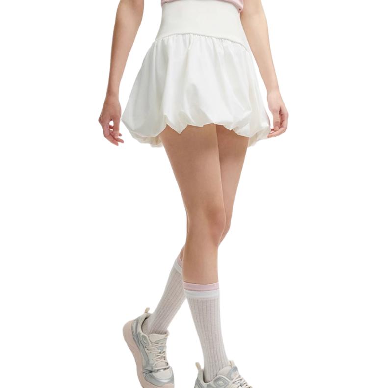 FILA Original High Waist A-Line Pleated Comfortable Slim Fit Casual Skirt Women skirts Cloud-White F51W529304F-WT