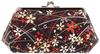 Watona Chirimen Cosmetic Width Cherry Pouch, 18cm-21.5cm [Large, 5.5 Sun] (23, Blossom, Black)