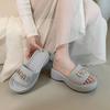 Muffin thick-soled small one-word slippers women's shoes wear 2025 new summer Korean version fashion cool slippers