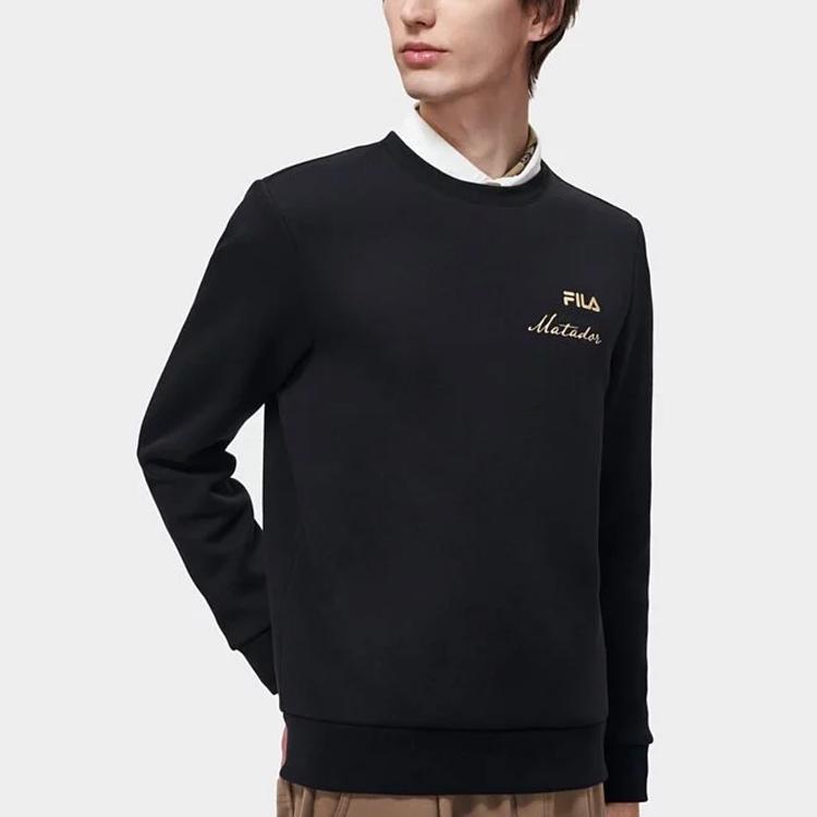 Fila Heritage Series Back Letter Logo Printed Pullover Sweatshirt Men Sweatshirt Black F11M318212F-BK