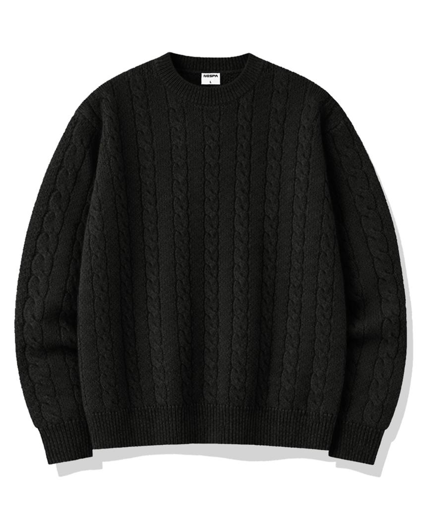 Neseupaseutyudio Joel Round Neck Cable Knit 5 Colors [Nspk_3001]