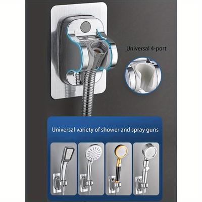 1pc Support de Douche Mural avec Base Réglable pour Douchette à Main Décor de Salle de Bain Maison Accessoires de Salle de Bain Été
