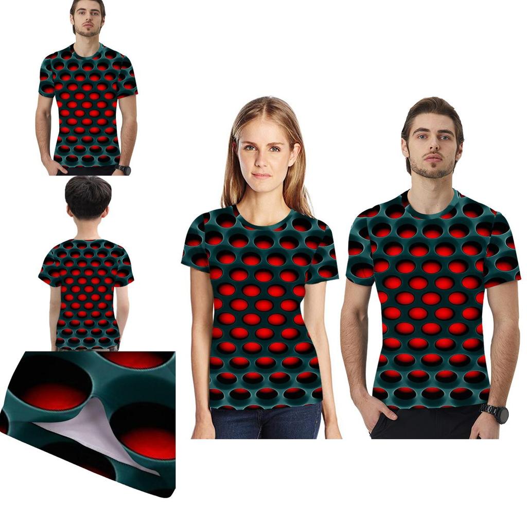 Hypnosis Honeycomb 3d T-shirt Men Women Kids Vibrant Colorful Print Short Sleeve Tee