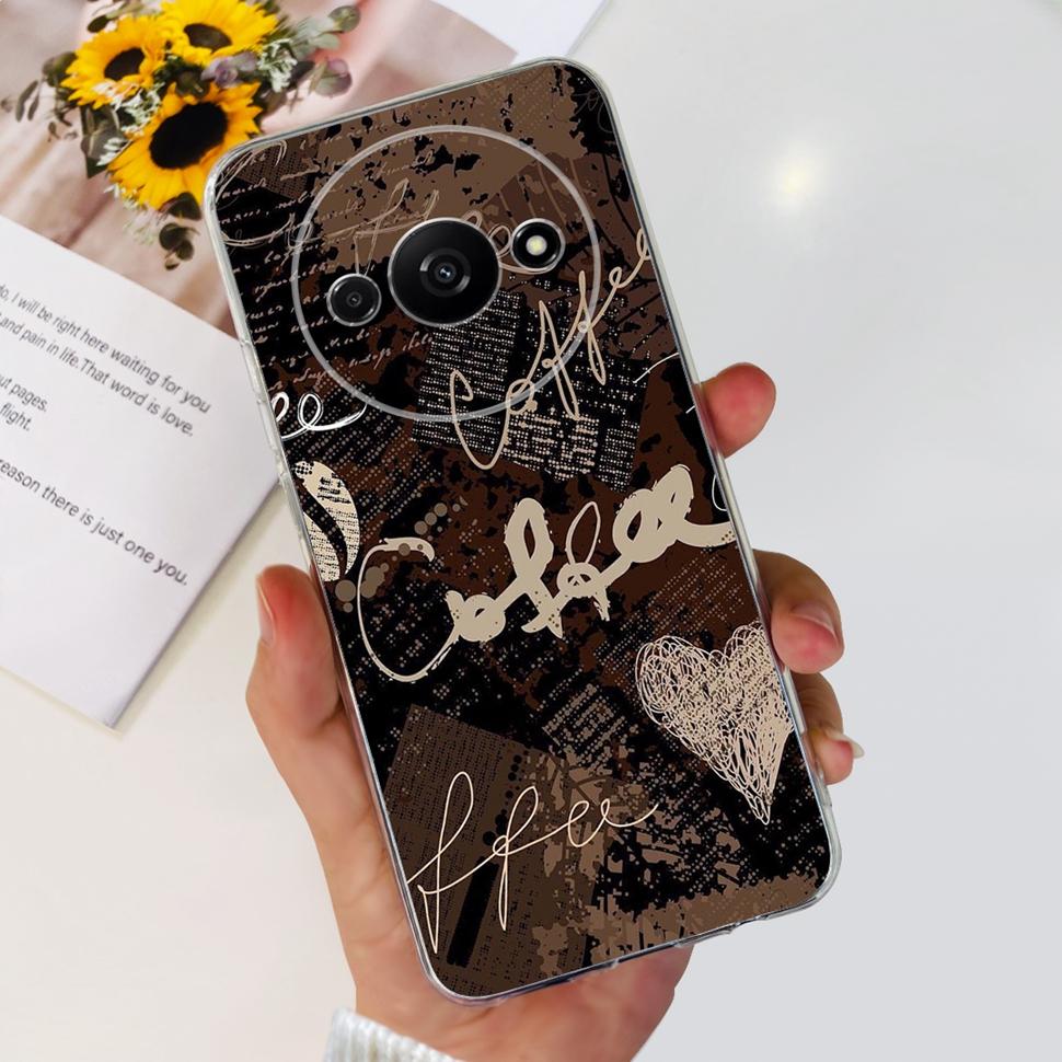 For Xiaomi Redmi A3 Case RedmiA3 Flower Cartoon Fundas Soft Silicone Casing For Xiaomi Poco C61 PocoC61 Coque Ultra Slim Cover